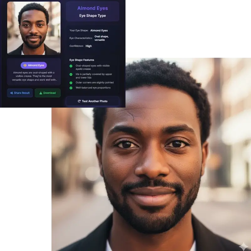 Portrait representing style choices after using a face shape detector
